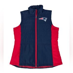 NFL Team Apparel New England Patriots Zip Up Vest Womens Medium Football Puffer